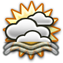 Partly cloudy Moderate fog